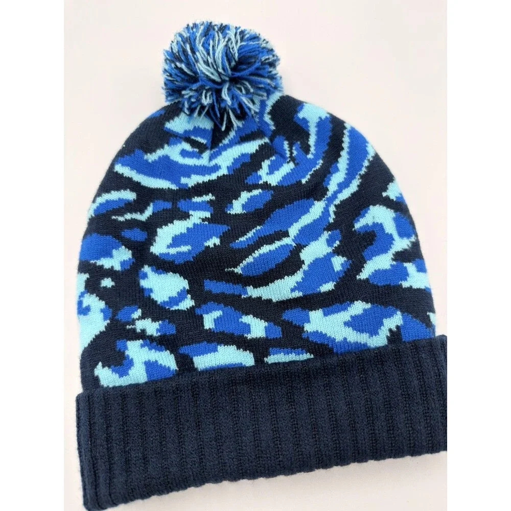 Jordan Jumpman Youth Pom Beanie Hat Blue Camo Midnight Navy NWT Size 8/20